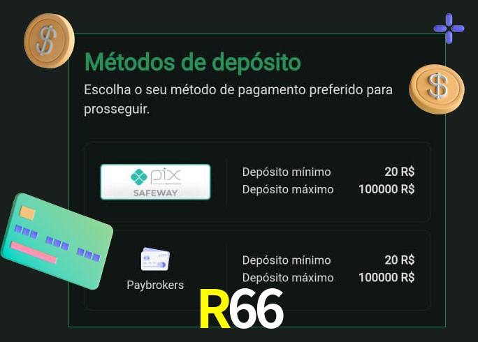 O cassino R66bet oferece uma grande variedade de métodos de pagamento